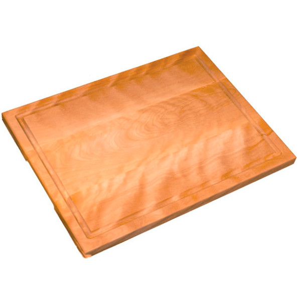 Planche à découper en bois avec égouttoir à jus